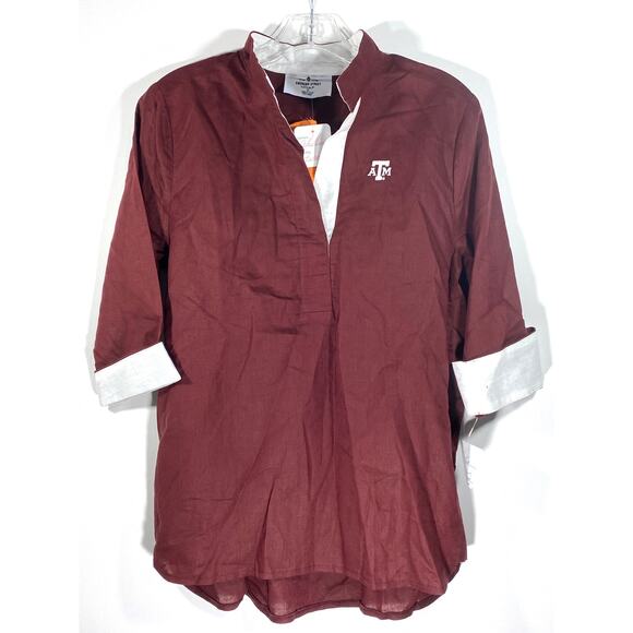 Emerson Tops - Texas A&M Emerson Street Tunic Top Shirt V Neck Red White NWT Sample Womens S